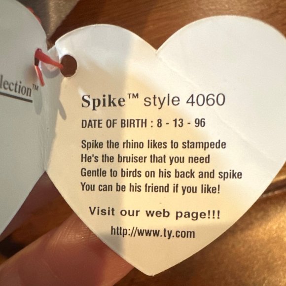 Ty Beanie Babies Spike The Rhinoceros - NWMT - Picture 7 of 11